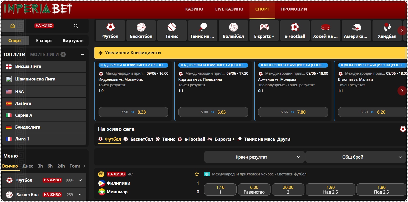 Imperiabet sportni zalozi